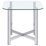 Cronin 3-piece Tempered Glass Top Coffee Table Set Chrome