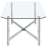 Cronin Rectangular Tempered Glass Top Cocktail Coffee Table Chrome
