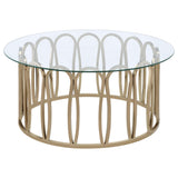 Monett 2-piece Coffee and End Table Set Chocolate Chrome