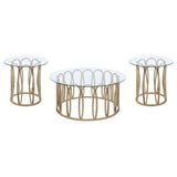 Monett 3-piece Coffee and End Table Set Chocolate Chrome