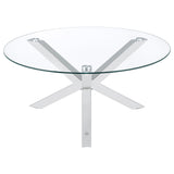 Kenzie 3-piece Round Coffee and End Table Set Chrome