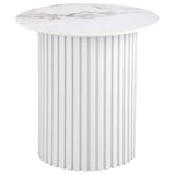 Rowena 2-piece Coffee and End Table Set White Faux Marble