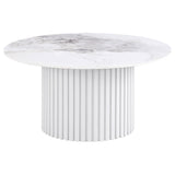Rowena 3-piece Coffee and End Table Set White Faux Marble