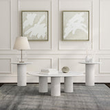 Astoria 3-piece Marble Coffee and End Table Set White