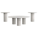 Astoria 3-piece Marble Coffee and End Table Set White