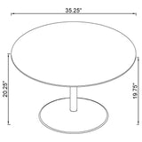 Ganso 2-piece Round Glass Top Coffee and End Table Set Black
