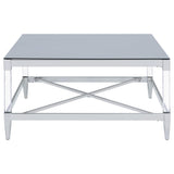Lindley 2-piece Square Coffee and End Table Set Chrome