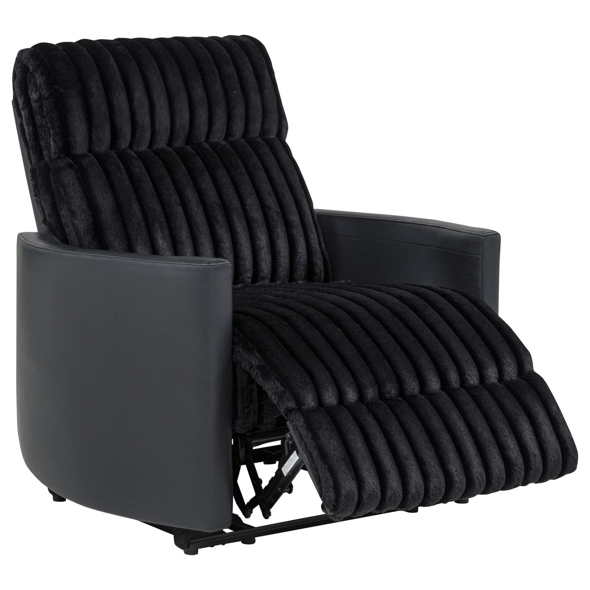 Madden Corduroy Upholstered Track Arm Manual Recliner Black — product image 4