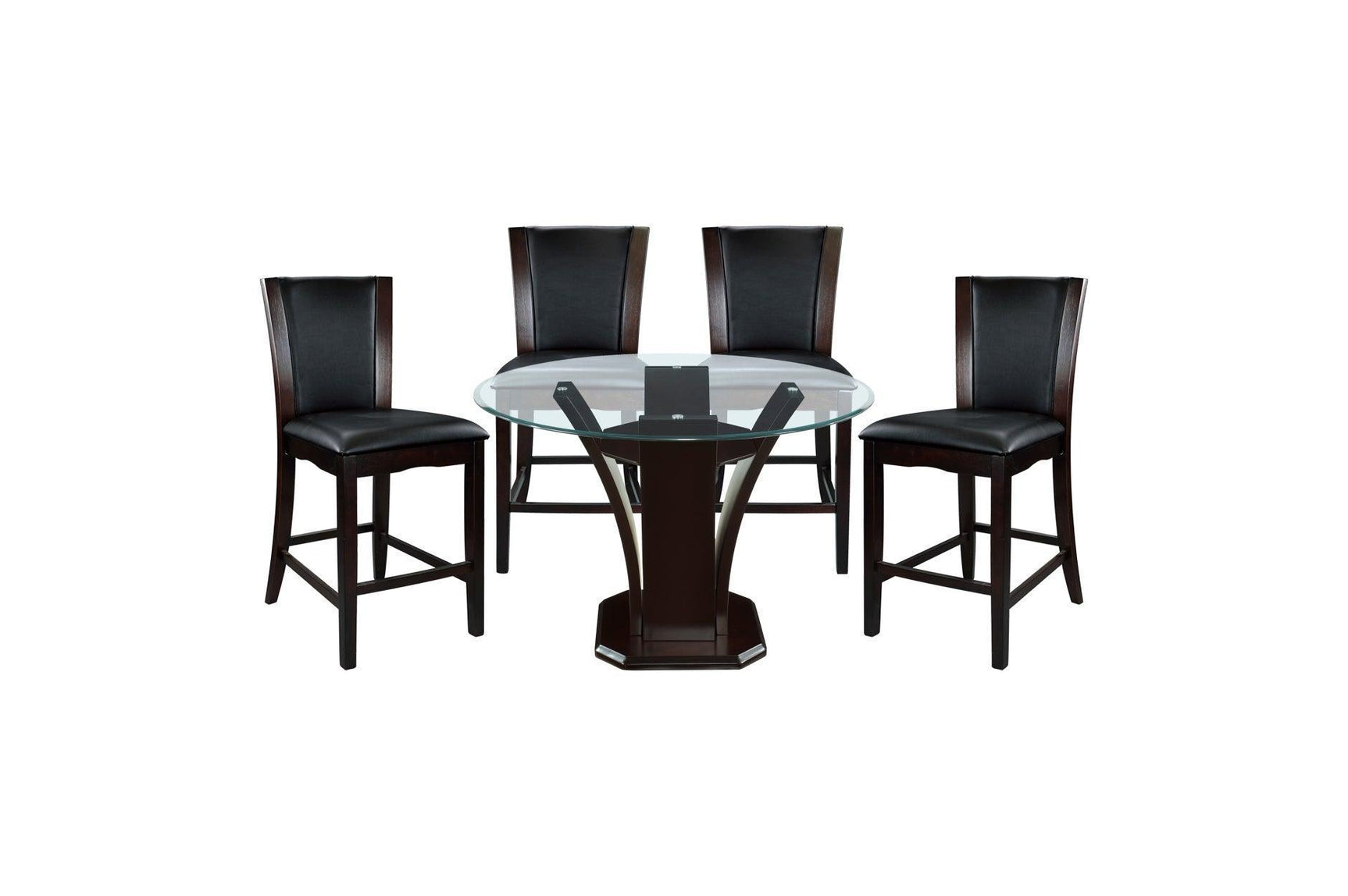 Daisy Round Dark Cherry Counter Height Set