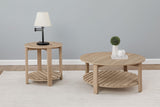 Fowler 2-piece Round Coffee and End Table Set Natural