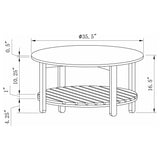 Fowler 3-piece Round Coffee and End Table Set Natural