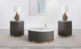 Jason 3-piece Round Marble Coffee and End Table Set White