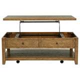 Payne 48-inch Mobile Lift Top Coffee Table Distressed Brown