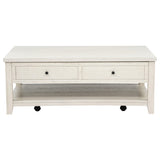 Payne 48-inch Mobile Lift Top Coffee Table Distressed White