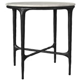 Hermas 3-piece Round Marble Coffee and End Table Set White