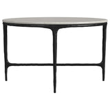 Hermas 3-piece Round Marble Coffee and End Table Set White