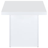 Devar Square Engineered Wood Side End Table White High Gloss