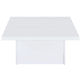 Devar Square Engineered Wood Coffee Table White High Gloss