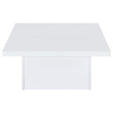 Devar Square Engineered Wood Coffee Table White High Gloss