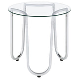 Beller 3-piece Round Tempered Glass Top Coffee Table Set Chrome
