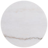 Jason Round White Marble Top Side End Table Honey Brown