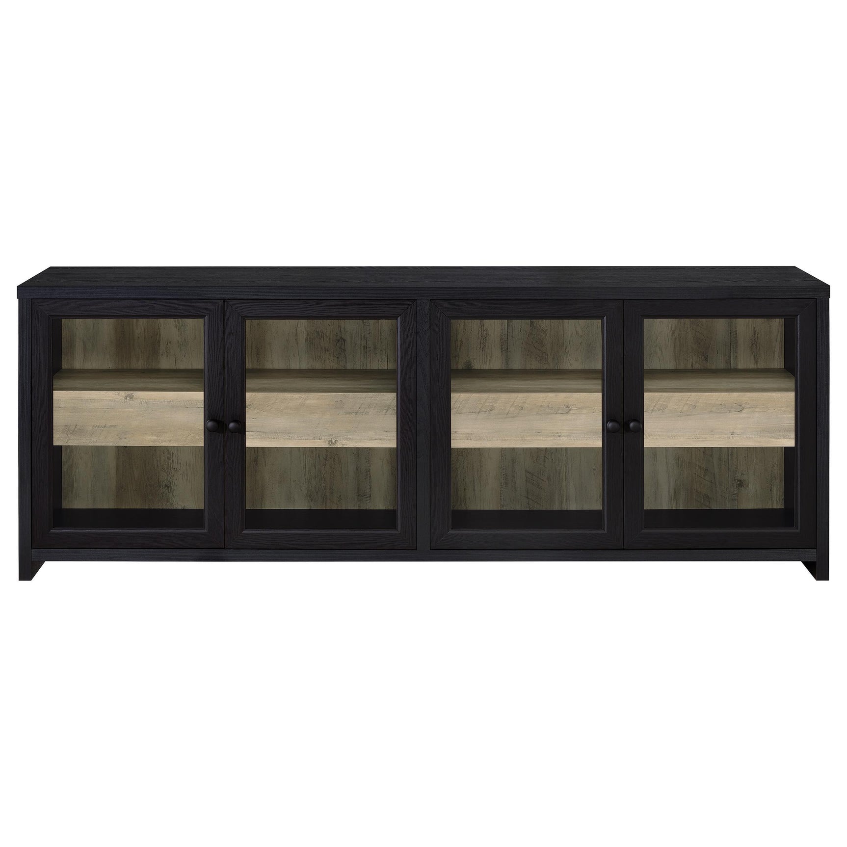 Denison 79-inch 4-door TV Stand Media Console Black