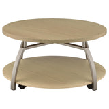 Dacre Round Engineered Wood Top Coffee Table Greige