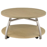 Dacre Round Engineered Wood Top Coffee Table Greige