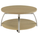 Dacre Round Engineered Wood Top Coffee Table Greige
