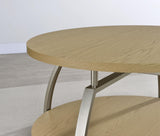 Dacre Round Engineered Wood Top Coffee Table Greige