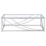 Lille 2-piece Glass Top Coffee And End Table Set Chrome