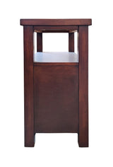 Dempsey Modern Chairside Table, Sturdy Steel Frame With a Rich, Dark Wood-Grain Finish - Ella Furniture