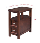 Dempsey Modern Chairside Table, Sturdy Steel Frame With a Rich, Dark Wood-Grain Finish - Ella Furniture