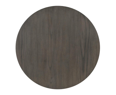 Drew Dark Brown Chairside Table with Casters, Wood - Ella Furniture