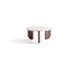 Olena Walnut-Travertine 3-Piece Coffee Table Set