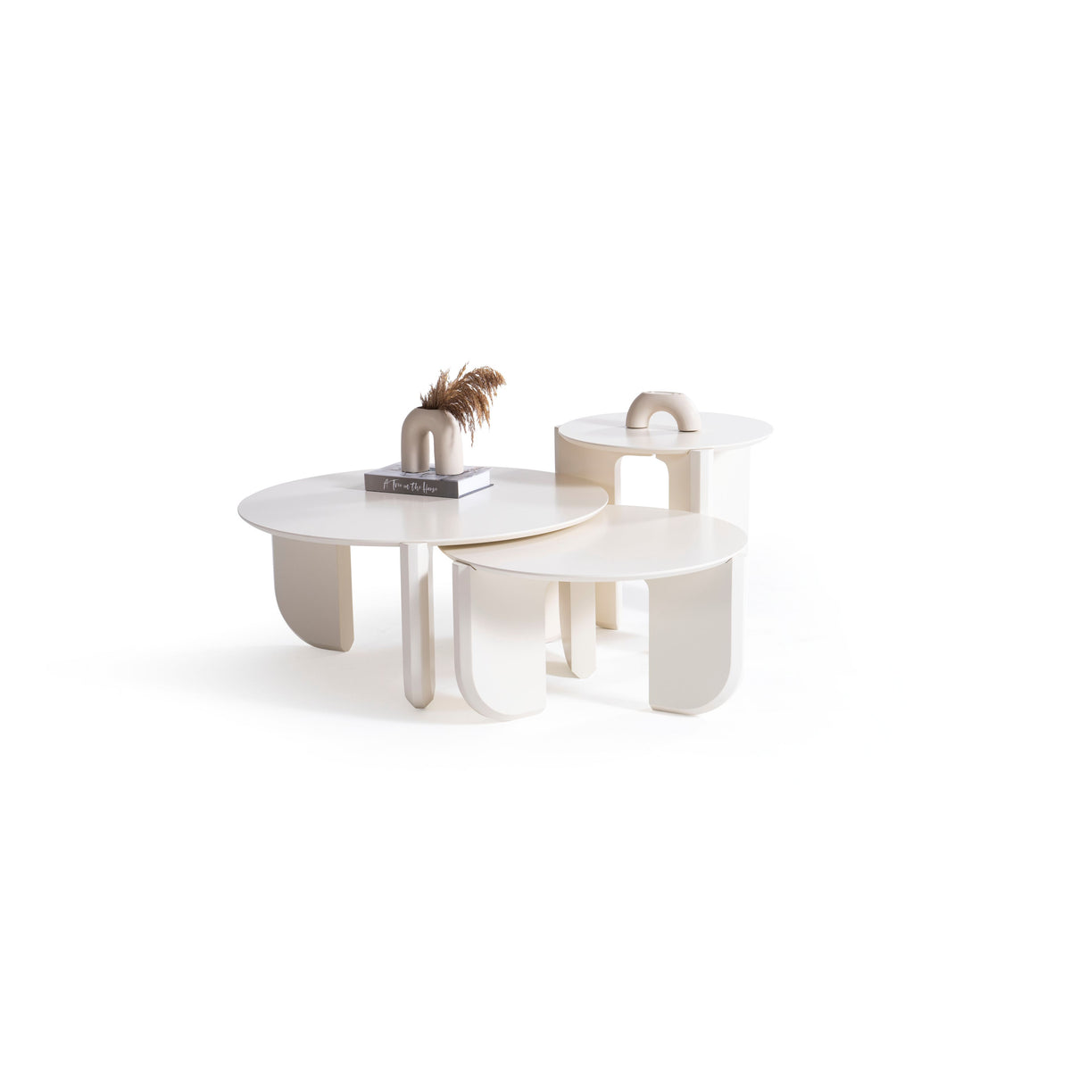 Olena Cream 3-Piece Coffee Table Set