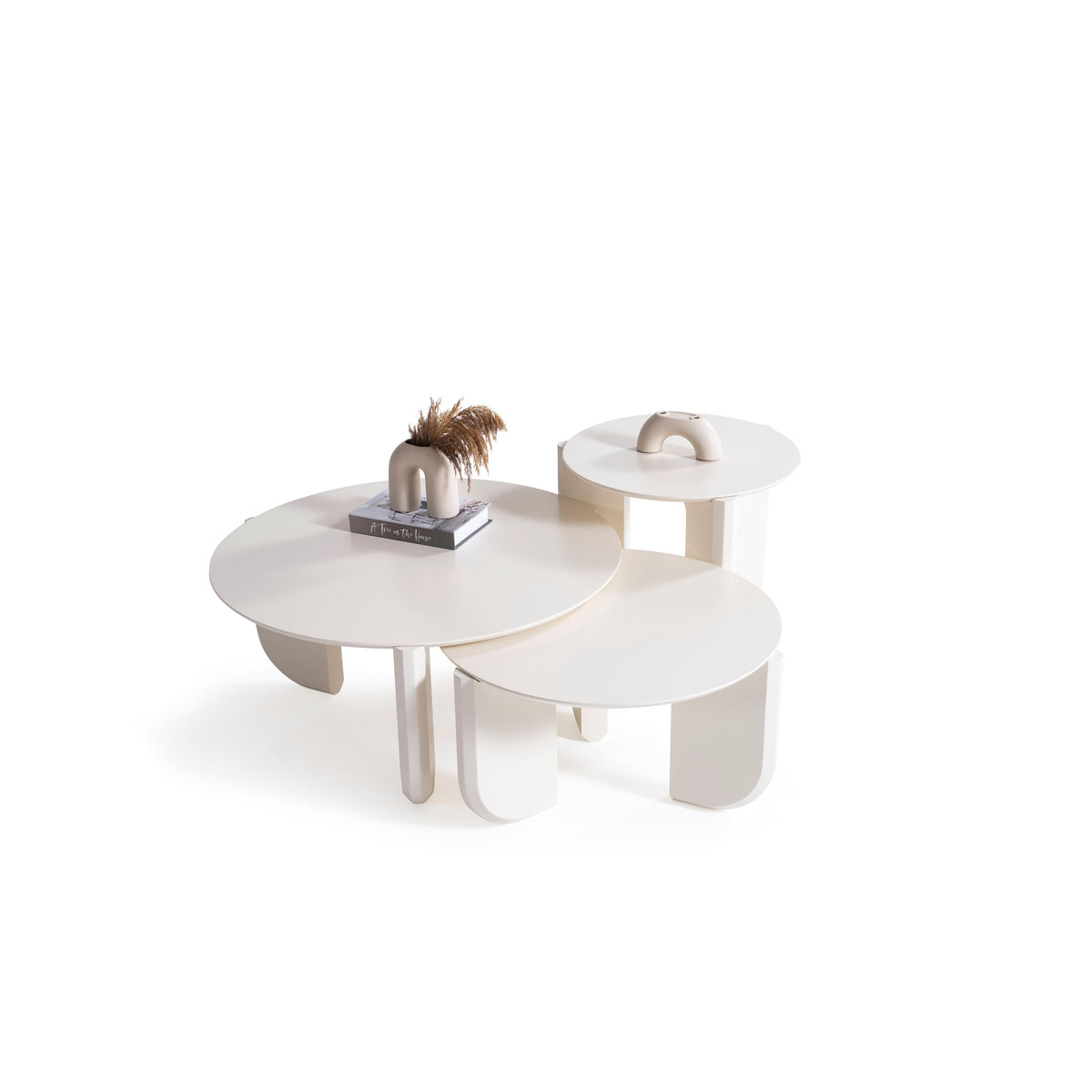 Olena Cream 3-Piece Coffee Table Set