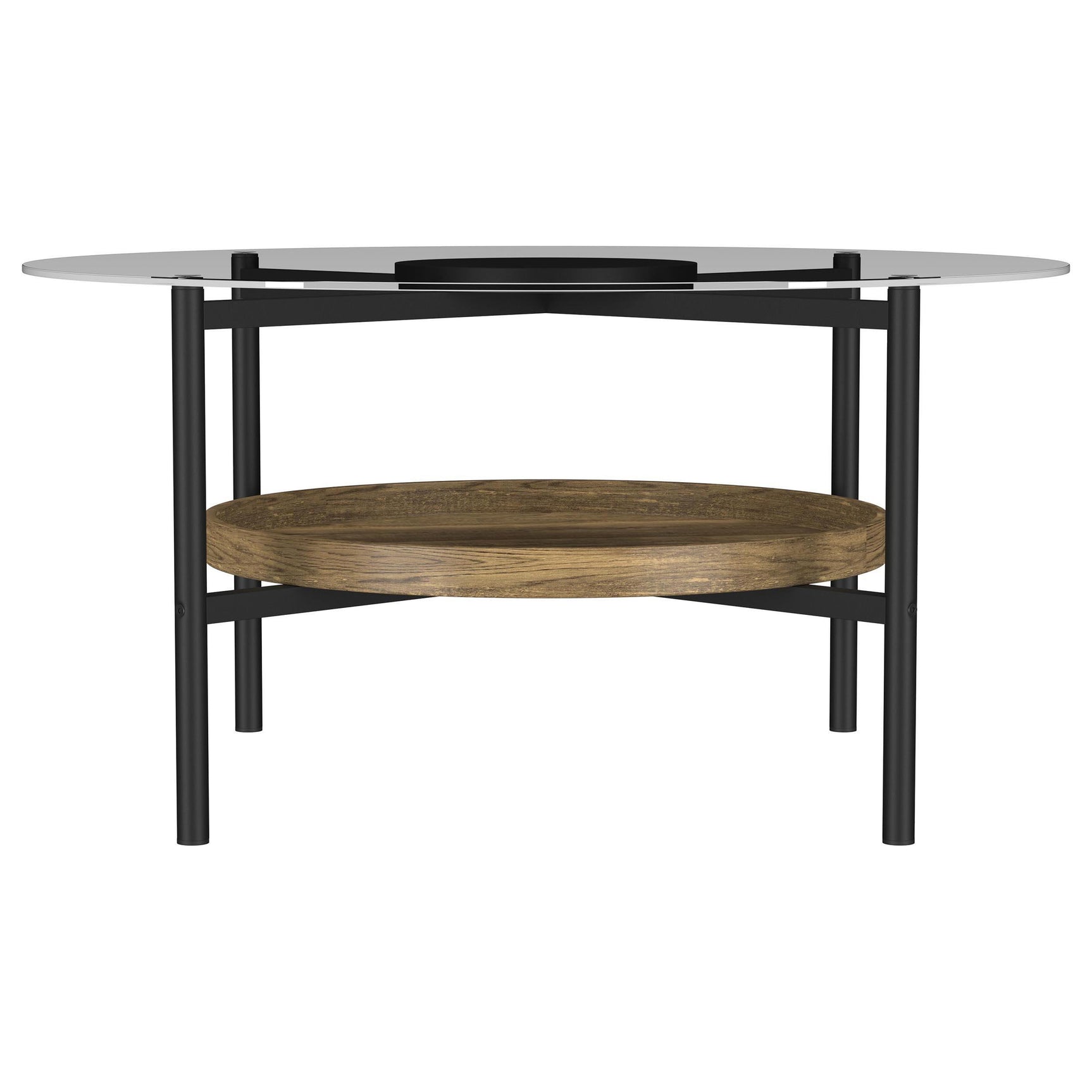 Delfin 3-piece Round Coffee and End Table Set Brown