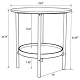 Delfin 3-piece Round Coffee and End Table Set Brown