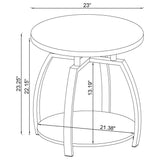 Dacre 2-piece Round Coffee and End Table Set Dark Charcoal