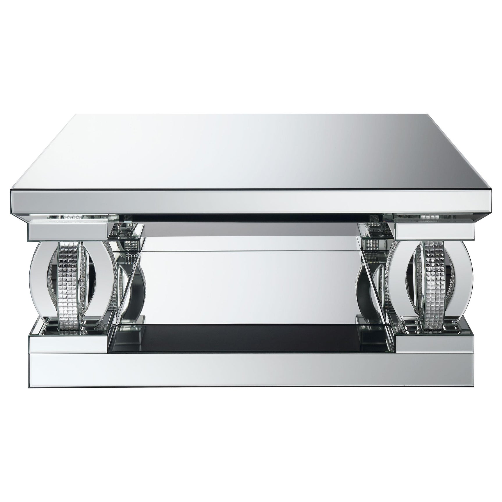 Amalia 2-piece Mirrored Coffee and End Table Set Silver