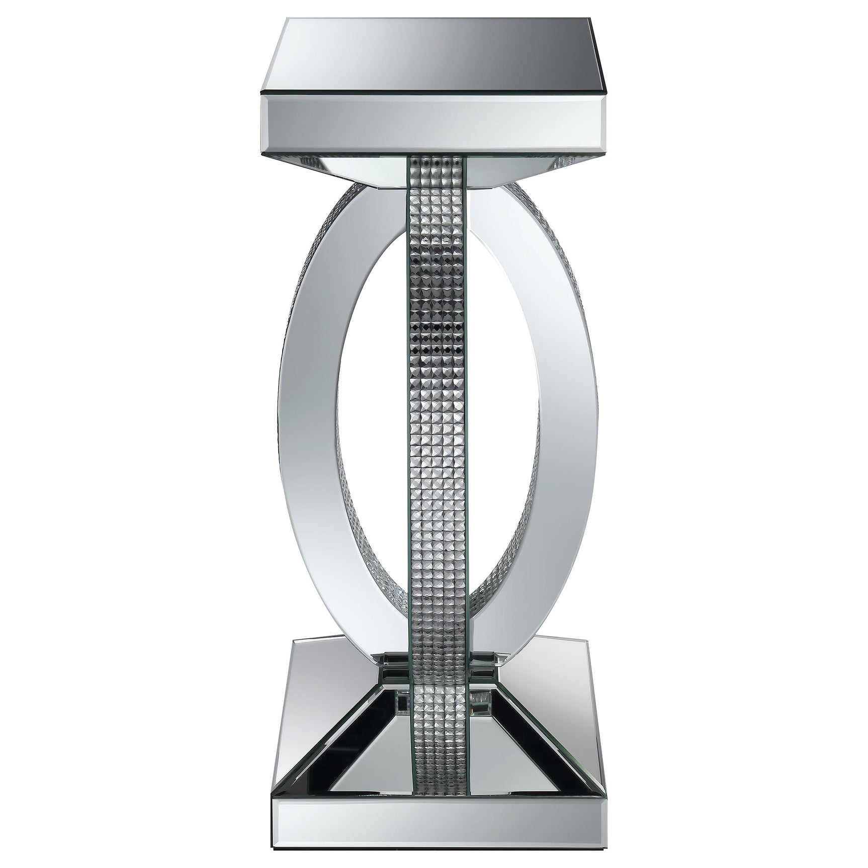 Amalia 2-piece Mirrored Coffee and End Table Set Silver
