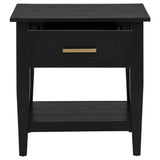 Lindenton 1-drawer Wood Occasional Side End Table Black