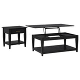 Lindenton 2-piece Wood Lift-Top Coffee and End Table Set Black