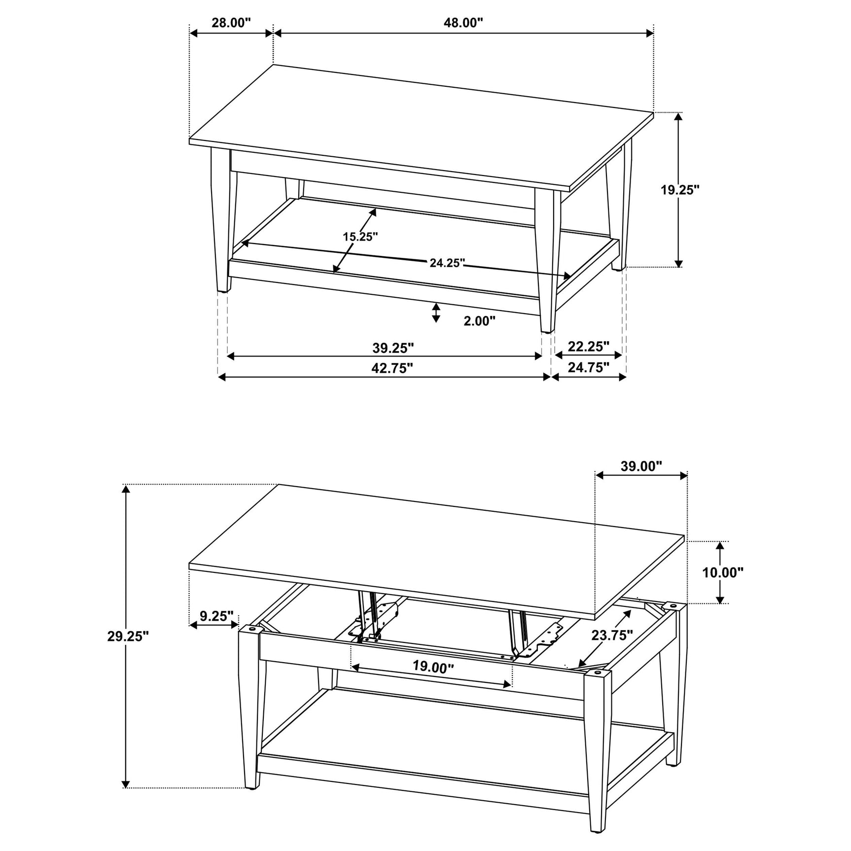 Lindenton 3-piece Wood Lift-Top Coffee and End Table Set Blonde