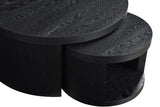Sweeney 2-piece Round Wood Occasional Nesting Table Set Black