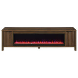 Carey 79-inch TV Stand Fireplace Media Console Dark Pine