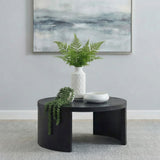 Sweeney 39-inch Round Wood Occasional Cocktail Coffee Table Black