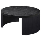 Sweeney 39-inch Round Wood Occasional Cocktail Coffee Table Black