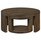 Sweeney 2-piece Round Wood Occasional Nesting Table Set Dark Walnut